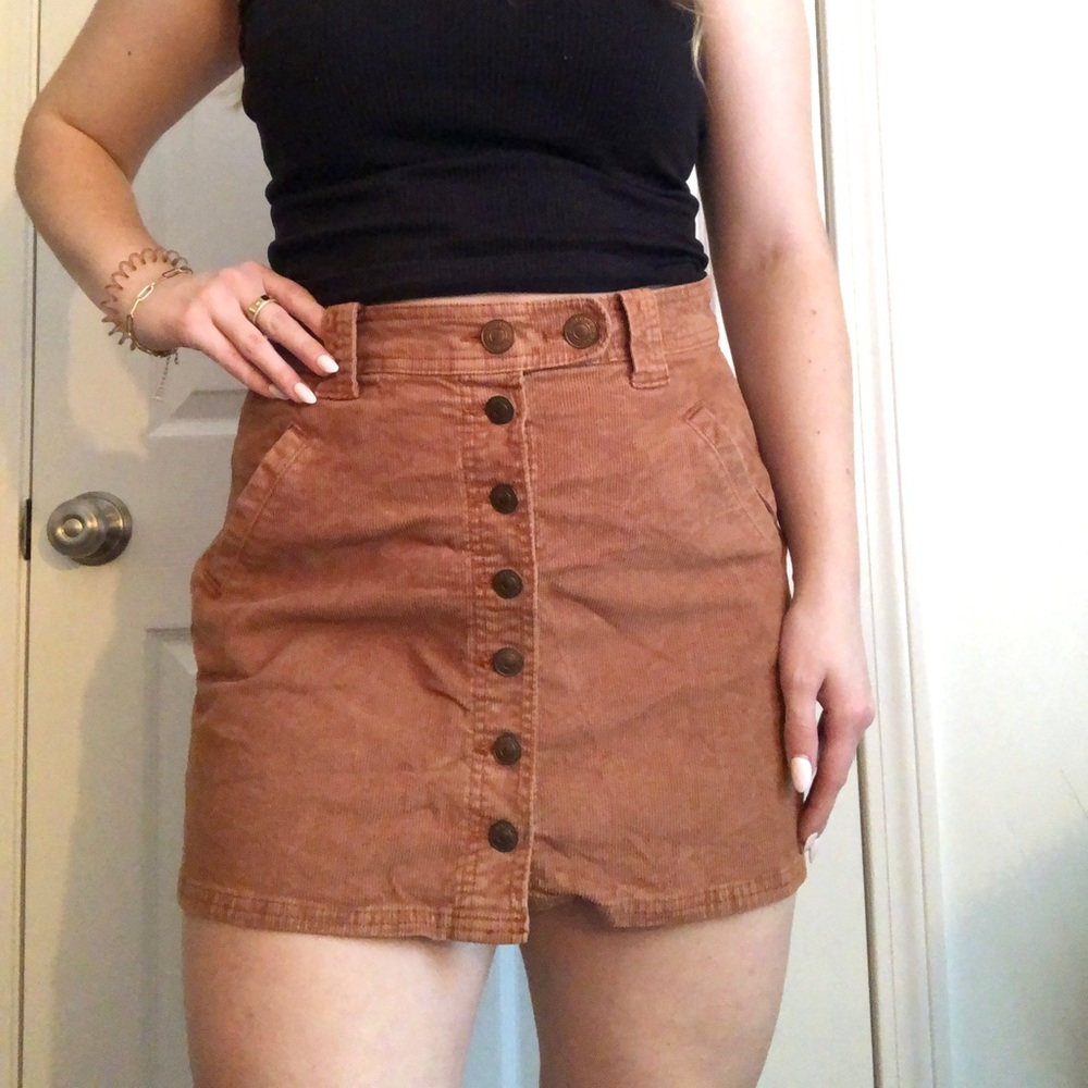 American Eagle burnt orange corduroy skirt